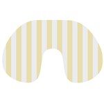 Vertical Stripes - White and Blond Yellow Travel Neck Pillow
