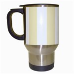 Vertical Stripes - White and Blond Yellow Travel Mug (White)