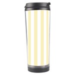 Vertical Stripes - White and Blond Yellow Travel Tumbler