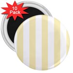 Vertical Stripes - White and Blond Yellow 3  Magnet (10 pack)