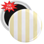 Vertical Stripes - White and Blond Yellow 3  Magnet (100 pack)