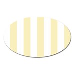 Vertical Stripes - White and Blond Yellow Magnet (Oval)