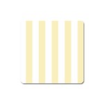 Vertical Stripes - White and Blond Yellow Magnet (Square)