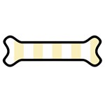 Vertical Stripes - White and Blond Yellow Magnet (Dog Bone)