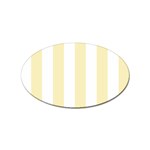Vertical Stripes - White and Blond Yellow Sticker Oval (10 pack)