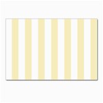 Vertical Stripes - White and Blond Yellow Postcard 5  x 7 