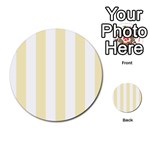 Vertical Stripes - White and Blond Yellow Multi-purpose Cards (Round)