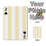 Vertical Stripes - White and Blond Yellow Playing Cards 54 Designs