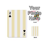 Vertical Stripes - White and Blond Yellow Playing Cards 54 (Mini)