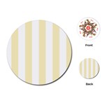 Vertical Stripes - White and Blond Yellow Playing Cards (Round)