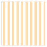 Vertical Stripes - White and Navajo White Yellow Large Satin Scarf (Square)