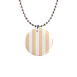 Vertical Stripes - White and Navajo White Yellow 1  Button Necklace