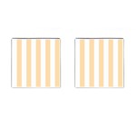 Vertical Stripes - White and Navajo White Yellow Cufflinks (Square)