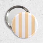Vertical Stripes - White and Navajo White Yellow 2.25  Handbag Mirror