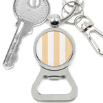 Vertical Stripes - White and Navajo White Yellow Bottle Opener Key Chain