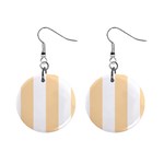 Vertical Stripes - White and Navajo White Yellow 1  Button Earrings