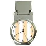 Vertical Stripes - White and Navajo White Yellow Money Clip Watch