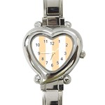Vertical Stripes - White and Navajo White Yellow Heart Italian Charm Watch