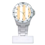 Vertical Stripes - White and Navajo White Yellow Nurses Watch