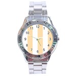 Vertical Stripes - White and Navajo White Yellow Stainless Steel Analogue Watch