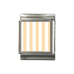 Vertical Stripes - White and Navajo White Yellow Italian Charm (13mm)