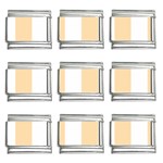 Vertical Stripes - White and Navajo White Yellow 9mm Italian Charm (9 pack)