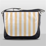 Vertical Stripes - White and Navajo White Yellow Messenger Bag