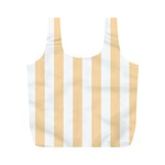 Vertical Stripes - White and Navajo White Yellow Full Print Recycle Bag (M)