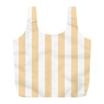 Vertical Stripes - White and Navajo White Yellow Full Print Recycle Bag (L)