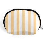 Vertical Stripes - White and Navajo White Yellow Accessory Pouch (Medium)