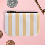 Vertical Stripes - White and Navajo White Yellow Mini Coin Purse