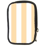 Vertical Stripes - White and Navajo White Yellow Compact Camera Leather Case