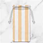 Vertical Stripes - White and Navajo White Yellow Jewelry Bag