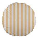 Vertical Stripes - White and Navajo White Yellow Large 18  Premium Round Cushion