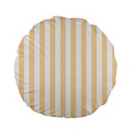 Vertical Stripes - White and Navajo White Yellow Standard 15  Premium Flano Round Cushion