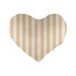 Vertical Stripes - White and Navajo White Yellow Standard 16  Premium Heart Shape Cushion