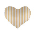 Vertical Stripes - White and Navajo White Yellow Standard 16  Premium Flano Heart Shape Cushion