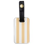 Vertical Stripes - White and Navajo White Yellow Luggage Tag (One Side)