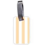 Vertical Stripes - White and Navajo White Yellow Luggage Tag (Two Sides)