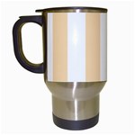Vertical Stripes - White and Navajo White Yellow Travel Mug (White)