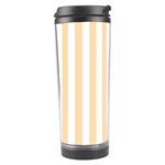 Vertical Stripes - White and Navajo White Yellow Travel Tumbler