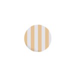 Vertical Stripes - White and Navajo White Yellow 1  Mini Button