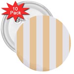 Vertical Stripes - White and Navajo White Yellow 3  Button (10 pack)
