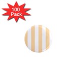 Vertical Stripes - White and Navajo White Yellow 1  Mini Magnet (100 pack)