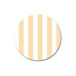 Vertical Stripes - White and Navajo White Yellow Magnet 3  (Round)
