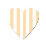 Vertical Stripes - White and Navajo White Yellow Magnet (Heart)