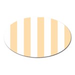 Vertical Stripes - White and Navajo White Yellow Magnet (Oval)