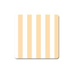 Vertical Stripes - White and Navajo White Yellow Magnet (Square)