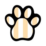 Vertical Stripes - White and Navajo White Yellow Magnet (Paw Print)