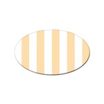 Vertical Stripes - White and Navajo White Yellow Sticker (Oval)